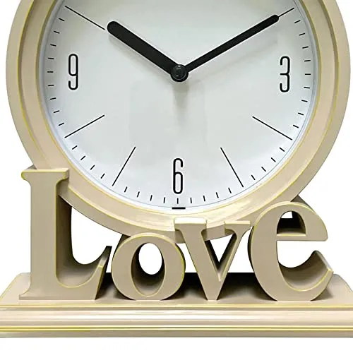 Milaan Geometric Table Clock Decorative Battery Powered Living Room Ornament Pink