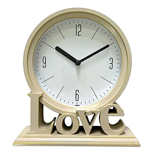 Milaan Geometric Table Clock Decorative Battery Powered Living Room Ornament Pink