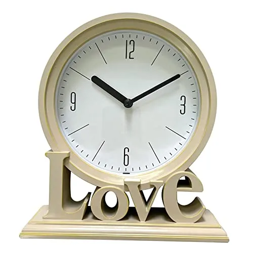 Milaan Geometric Table Clock Decorative Battery Powered Living Room Ornament Pink