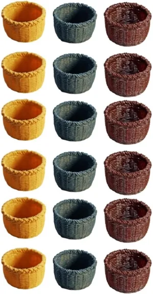 Milisten 24pcs Mini House Baskets Scale Dollhouse Ornament Cute Display Baskets for Miniature Decor Adorable Storage for Boys and Girls Toys and Crafts for Mini House Models
