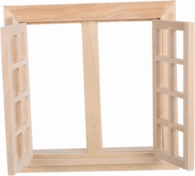 Milisten 3pcs Miniature Window Decor for Dollhouse Uncolored Wooden Model DIY Craft for Mini House Decor Unique Design Enhances House Aesthetics
