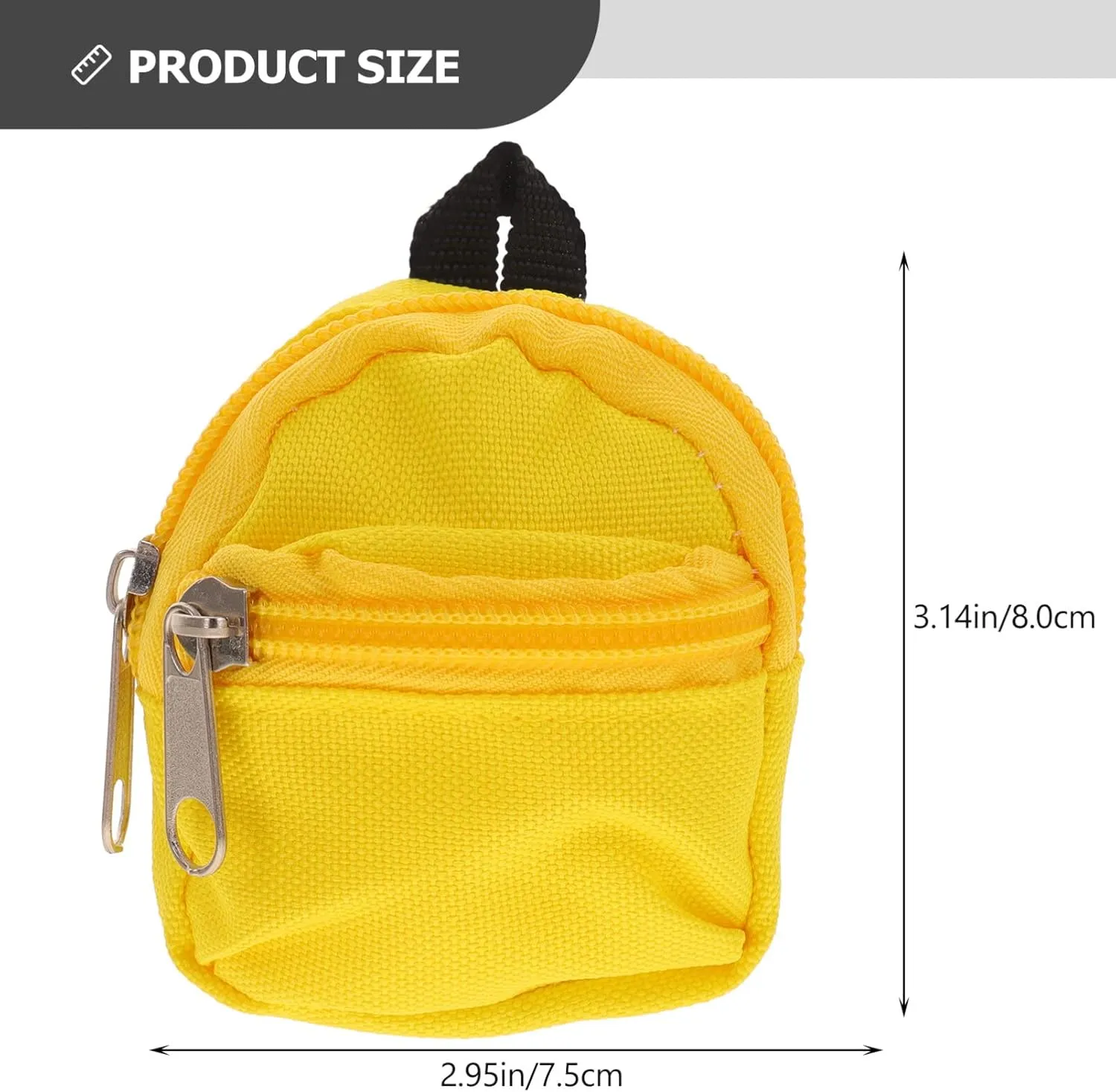 Mini Doll Backpack, Yellow, Polyester, 8X7.5X1.5cm, Fashionable Doll Accessory