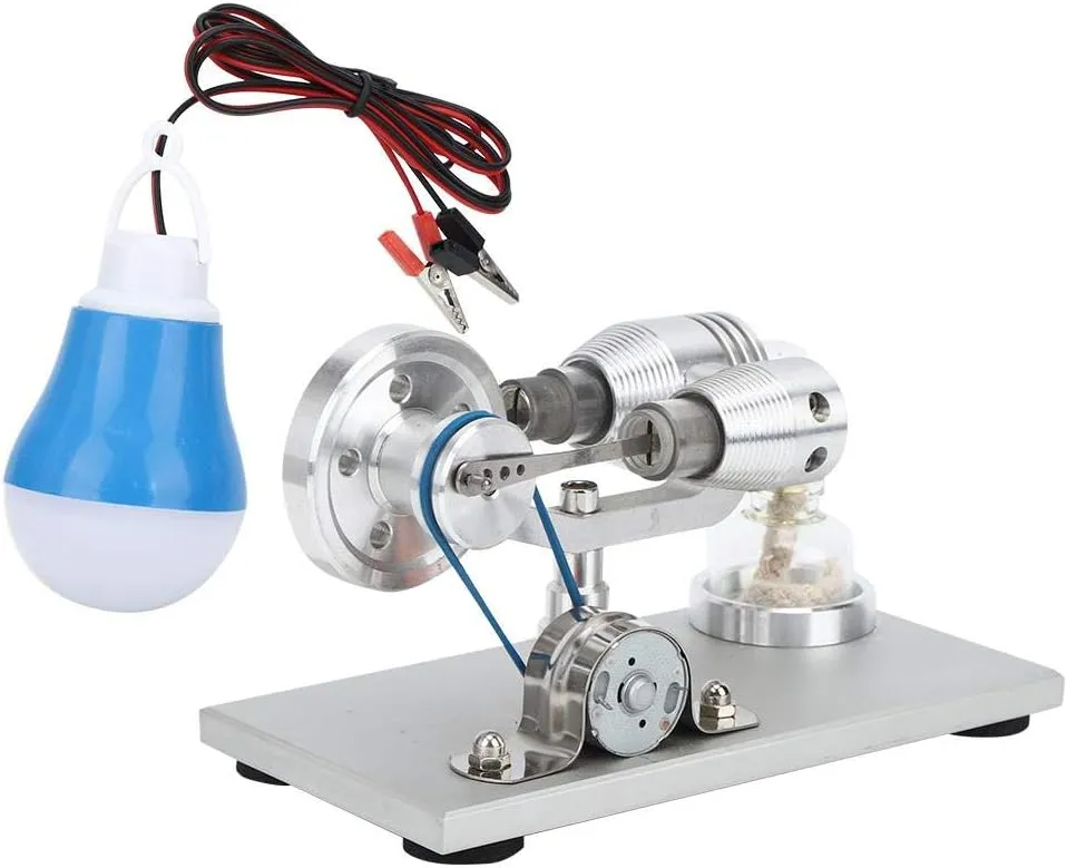 Mini Multifunctional Educational Portable Hot Air Stirling Engine Model Stirling Engine Generator Model, Stirling Engine Model, Children for Adults