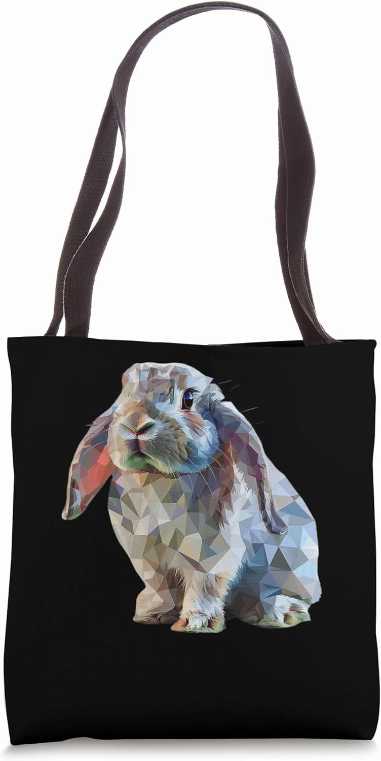 Mini Lop Low Poly Art Tote Bag