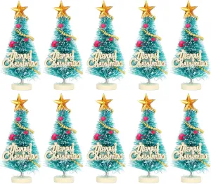 Miniature Christmas Tree Model, 10 Pcs Dollhouse Decoration, Cute and Beautiful Mini Christmas Tree Accessories for 1/12 Doll House