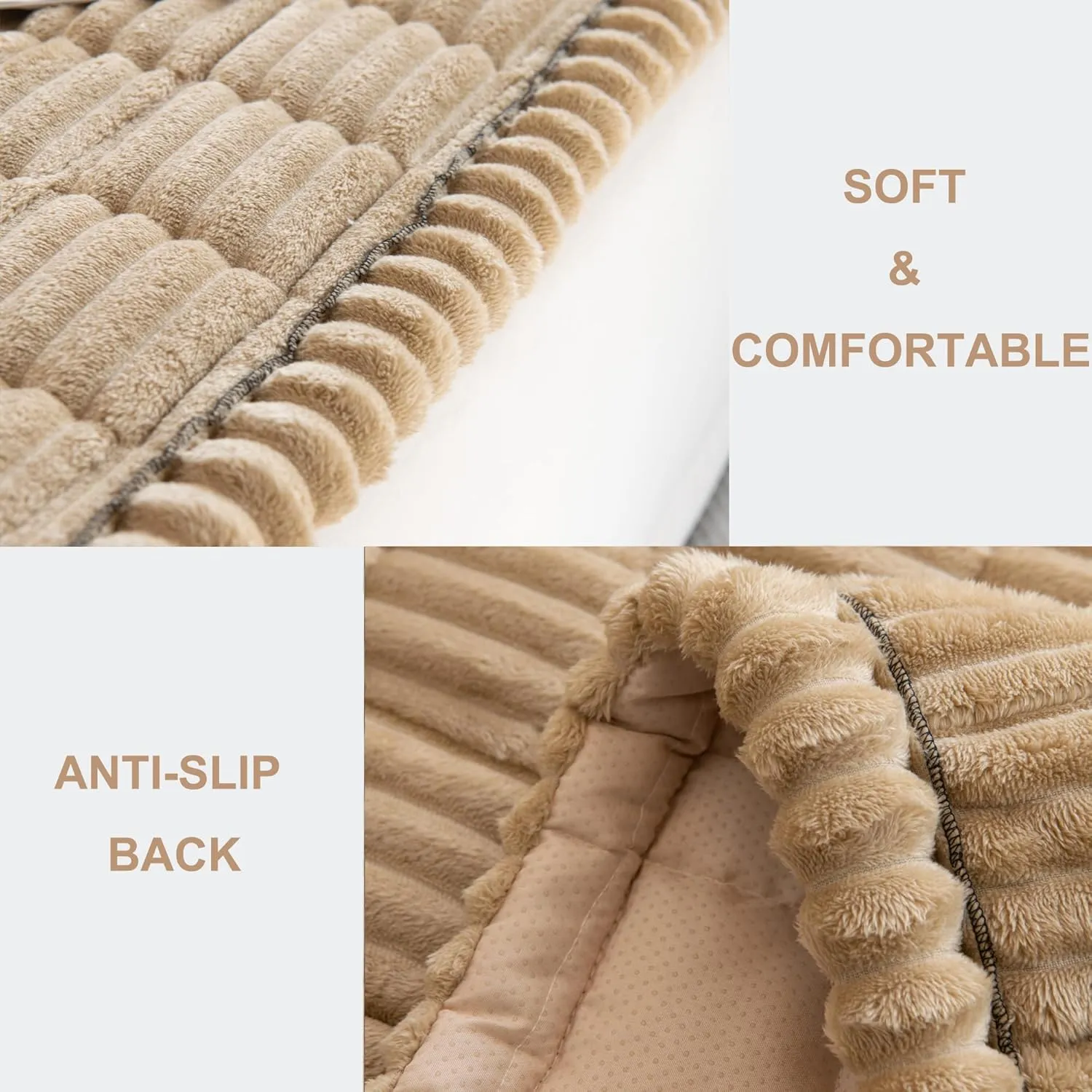 Mivnue Pet Couch Cover, Couch Covers for Dogs, Washable Dog Sofa Covers Couch Protector, Fuzzy Non Slip Couch Slipcover Pet Friendly (Brown, 27.6" x 59.1")