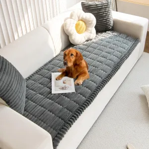 Mivnue Pet Couch Cover, Couch Covers for Dogs, Washable Dog Sofa Covers Couch Protector, Fuzzy Non Slip Couch Slipcover Pet Friendly (Dark Grey, 27.6" x 59.1")