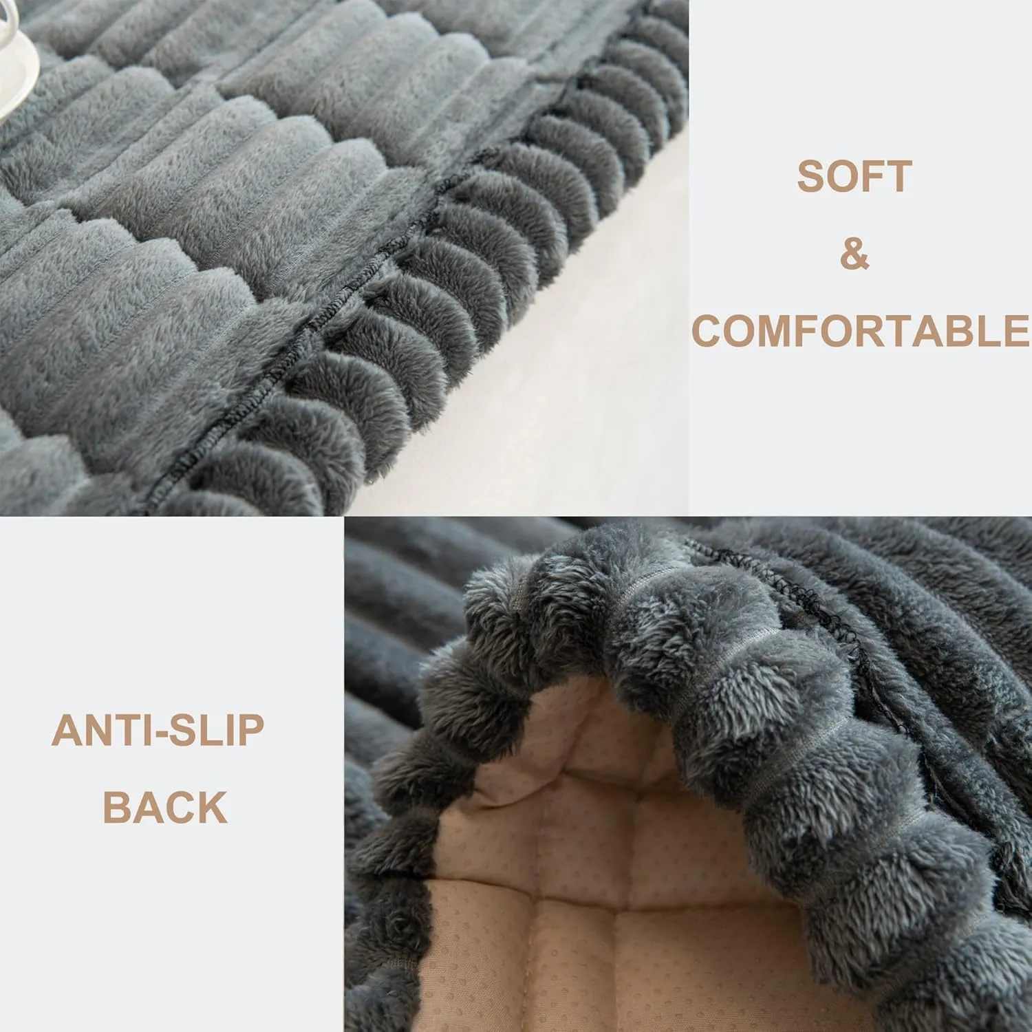 Mivnue Pet Couch Cover, Couch Covers for Dogs, Washable Dog Sofa Covers Couch Protector, Fuzzy Non Slip Couch Slipcover Pet Friendly (Dark Grey, 27.6" x 59.1")