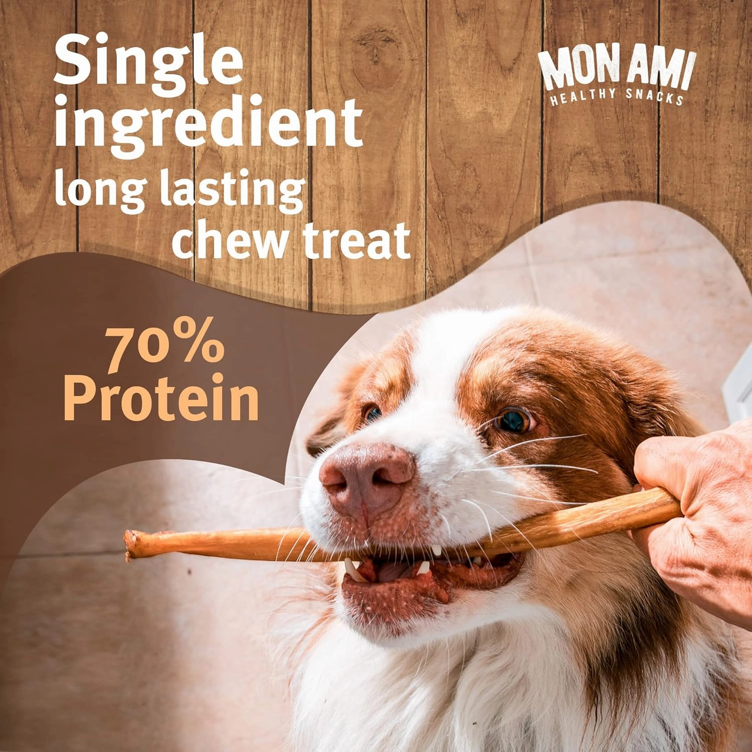 Mon Ami Braided Bully Sticks for Large and Small Dogs (5-6 inches, Pack of 12) - Made from Grass Fed Beef Dog Treats - Natural Bully Sticks - Grain Free & High Protein Dog Snack