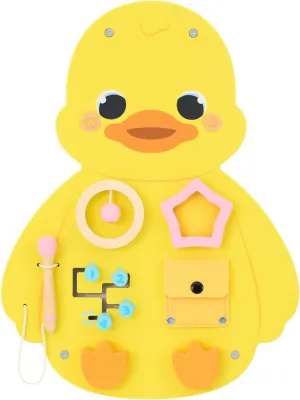Monläurd® Wooden Duck Sensory Wall Toy, Busy Board for Toddlers, Montessori Sensory Wall Panel for Kids, Ideal for Classroom, Playroom & Daycare, Wall Activity Board