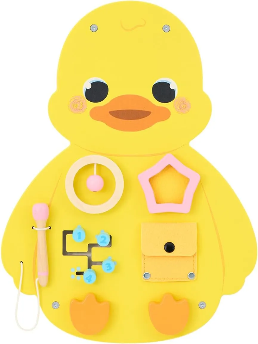 Monläurd® Wooden Duck Sensory Wall Toy, Busy Board for Toddlers, Montessori Sensory Wall Panel for Kids, Ideal for Classroom, Playroom & Daycare, Wall Activity Board