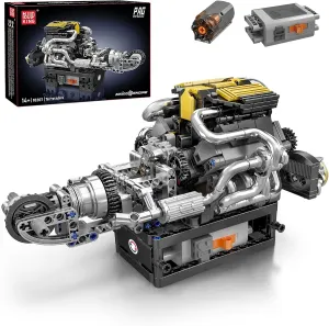 Mould King V8 Engine Model Kit, Supercar Building Blocks Sets, Build Your Own V8 Engine Model Toy, STEM Model Car Engine Kits, 8-Cylinder Car Engine Building Toys for Adults, Teens, Kids(761 Pieces)