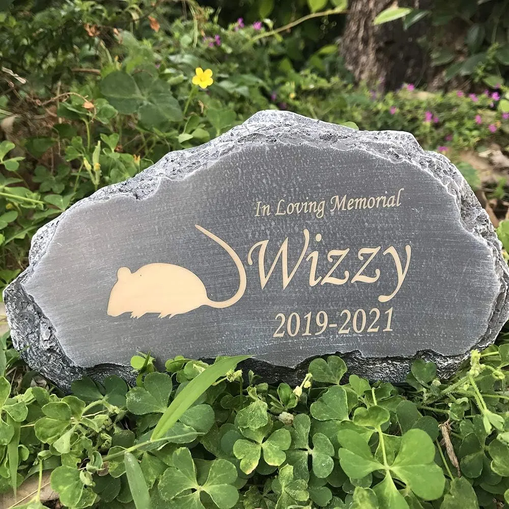 Mountain Shape Dog Memorial Personalized Garden Stone, Pet Grave Tombstone,Loss of Pet Gifts,Customizable Name & Date for Dogs, Cats, Rabbits, Hamsters and All Other Animals