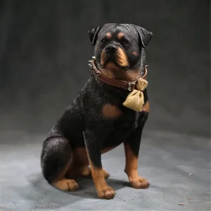 Mr.Z 16 Scale Rottweiler Dog Pet Healing Figure Realistic Canidae Animal Model Resin Toys Collector Home Decoration Birthday Gift for Adult (Mr.Z055-B)