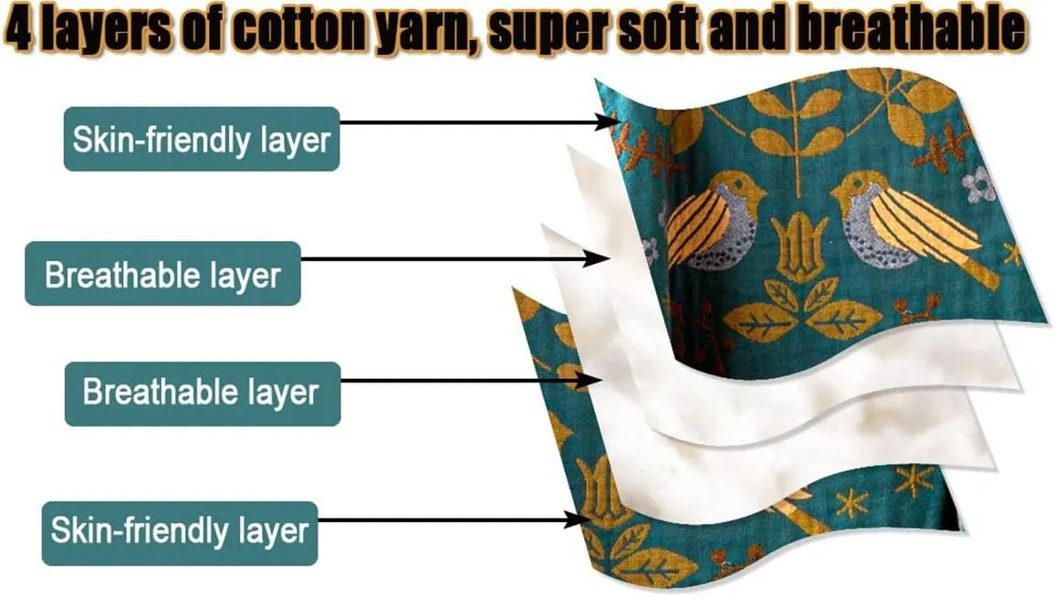 MSGKV Boho Throw Blanket 100% Cotton Blankets for Bed Couch 60''x80'', Soft Summer Blanket Travel Boho Quilt Muslin Blanket Home Decor Farmhouse Warm Throws Gifts for Women Mom