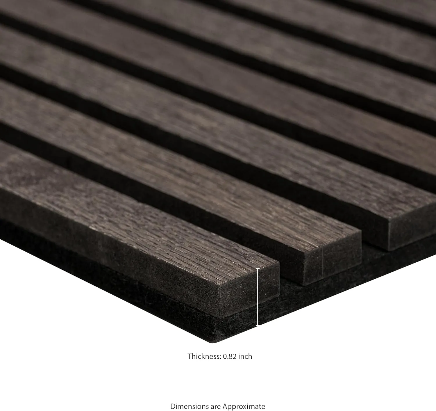 MSI 4-Pack Acoustic Wood Slat Wall Panels for Interior Decor, 3D Fluted Sound Absorbing Wood Paneling for Accent Wall Ceiling Kitchen Living Room Bedroom, Eco-Friendly MDF - 9.5 in. x 94.5 in. - Umber