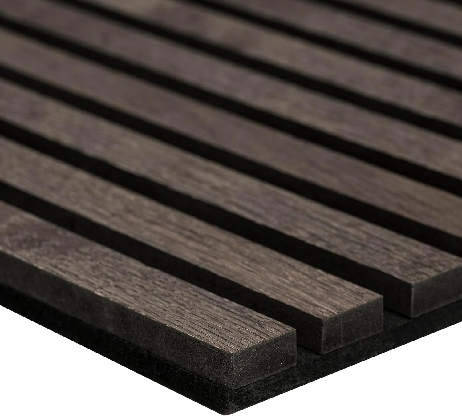 MSI 4-Pack Acoustic Wood Slat Wall Panels for Interior Decor, 3D Fluted Sound Absorbing Wood Paneling for Accent Wall Ceiling Kitchen Living Room Bedroom, Eco-Friendly MDF - 9.5 in. x 94.5 in. - Umber
