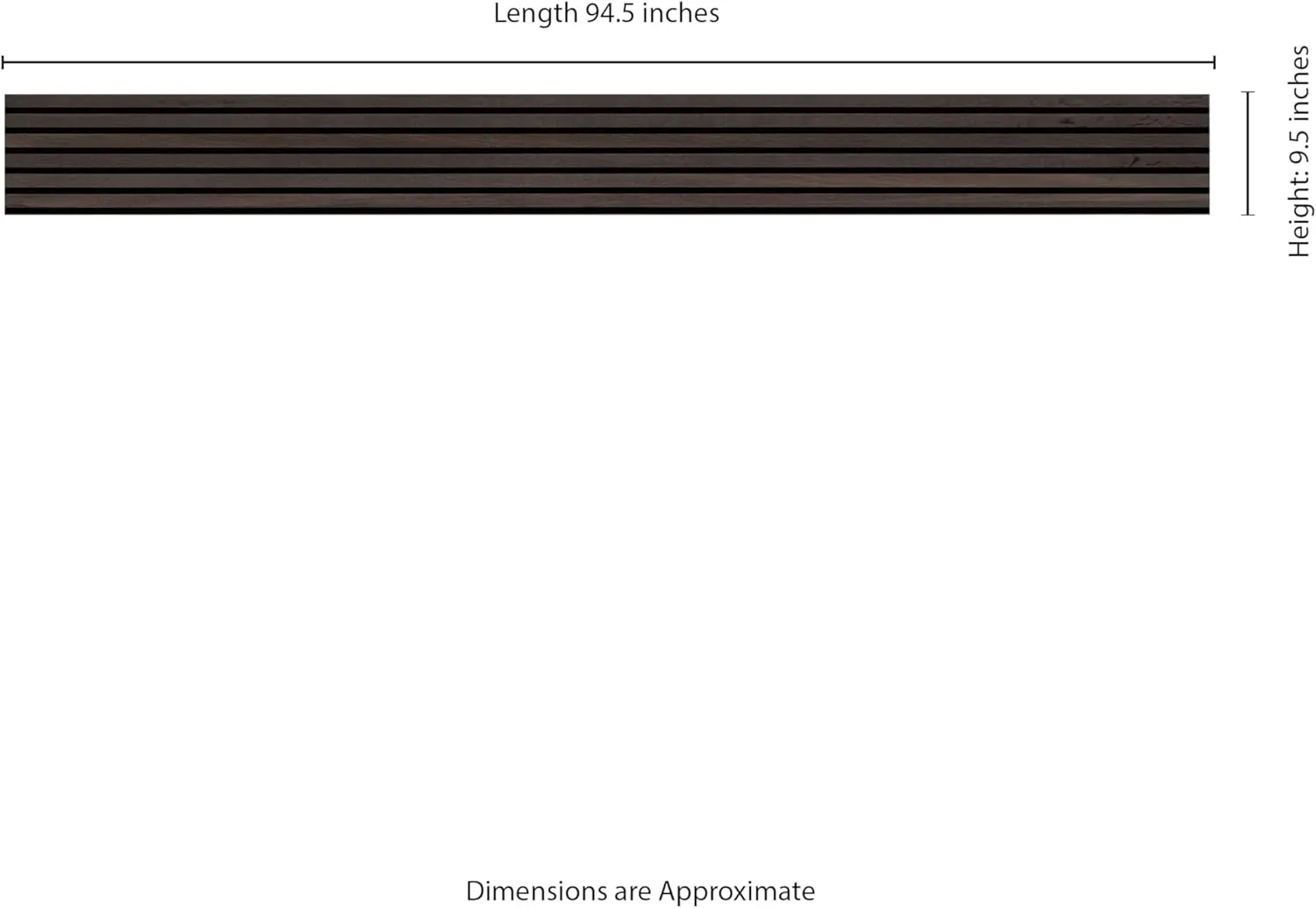 MSI 4-Pack Acoustic Wood Slat Wall Panels for Interior Decor, 3D Fluted Sound Absorbing Wood Paneling for Accent Wall Ceiling Kitchen Living Room Bedroom, Eco-Friendly MDF - 9.5 in. x 94.5 in. - Umber