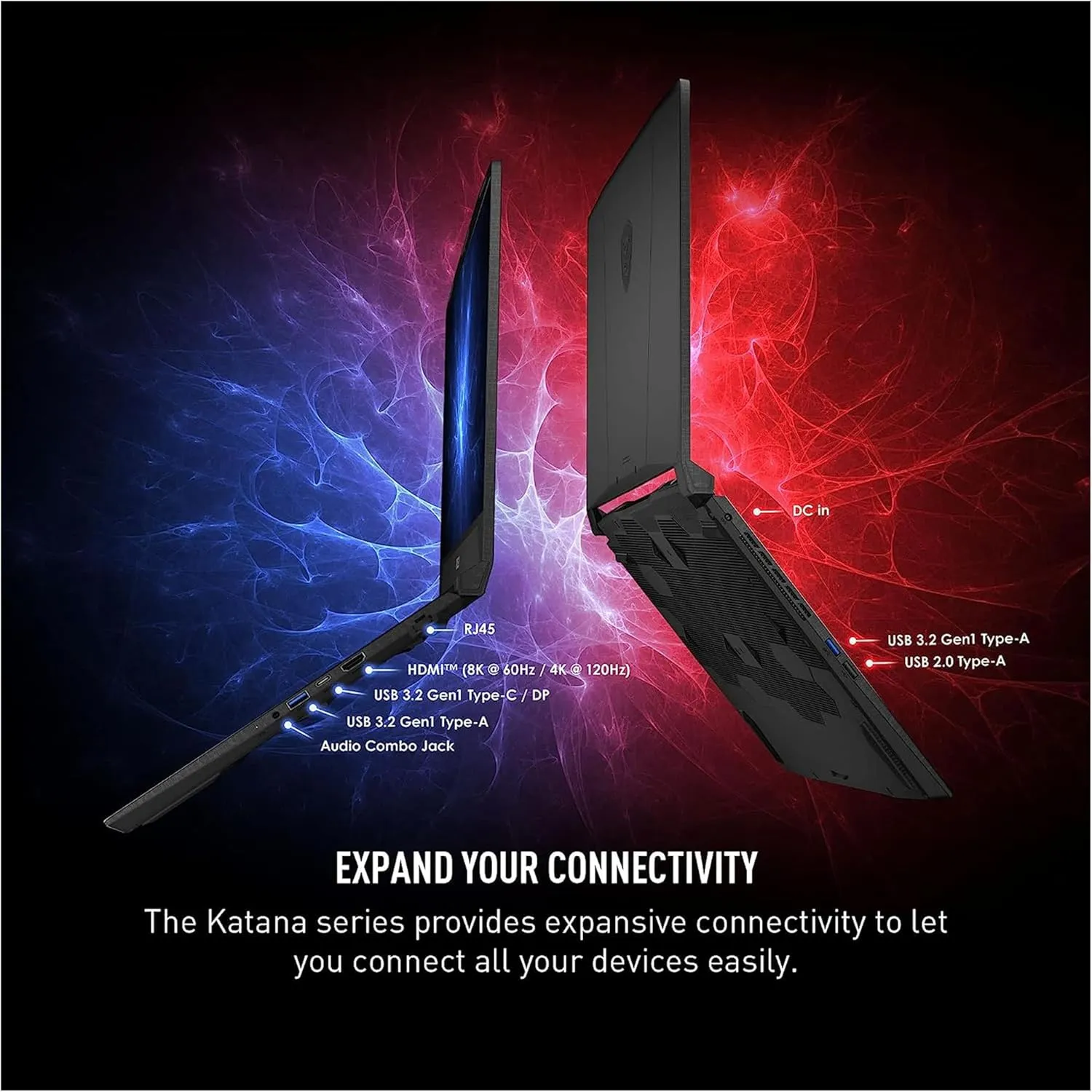 MSI Katana A17 AI Gaming Laptop, AMD Ryzen 9 8945HS, 64 GB DDR5 RAM, 4 TB PCIe SSD, 17.3" FHD (1920x1080) Display, Nvidia G-Force RTX 4060, W11 Home, Backlit Keyboard, Black