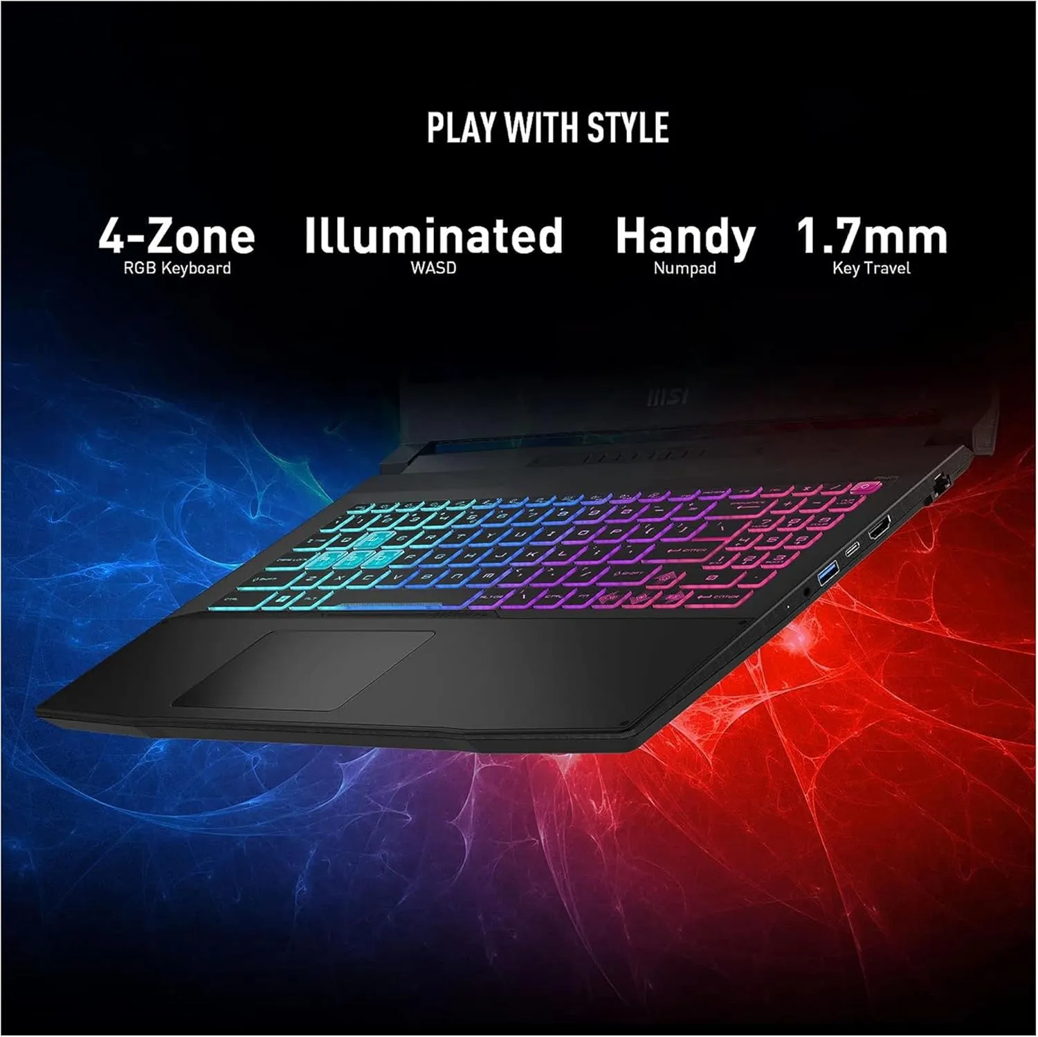 MSI Katana A17 AI Gaming Laptop, AMD Ryzen 9 8945HS, 64 GB DDR5 RAM, 4 TB PCIe SSD, 17.3" FHD (1920x1080) Display, Nvidia G-Force RTX 4060, W11 Home, Backlit Keyboard, Black