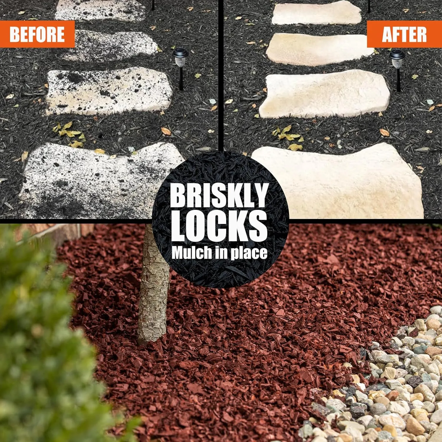 Mulch Glue for Landscaping, 2Gallon Rock Glue, Fast-Dry No-Toxic Long-Lasting, Strong Pebble Binder, Pea Gravel Binder for Garden, Pine Straw for Outdoor, Mulch Lock and Pea Gravel Stabilizer