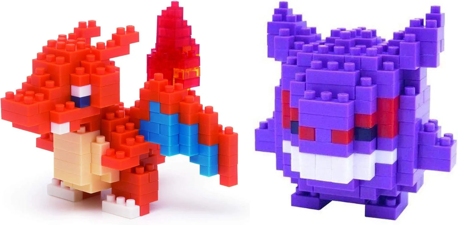 Nanoblock - 2 Sets Bundle - Charizard (Lizardon in Japan) and Gengar - Adjustable Pokemon Characters (Japan Import)