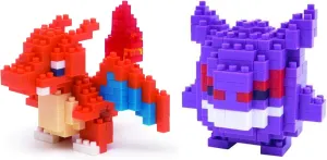 Nanoblock - 2 Sets Bundle - Charizard (Lizardon in Japan) and Gengar - Adjustable Pokemon Characters (Japan Import)