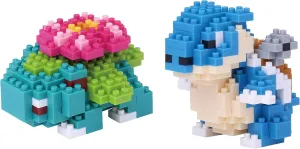 nanoblock - 2 Sets Bundle - Venusaur and Blastoise - Adjustable Pokemon Characters