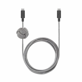 Native Union Anchor Cable 240W – 10ft Reinforced Braided USB-C to USB-C Power Delivery 3.1 Charging Cable with Weighted Knot – for iPhone 16, 16 Pro Max, MacBook Pro 14"/16" M2, Air 15" M2 (Zebra)