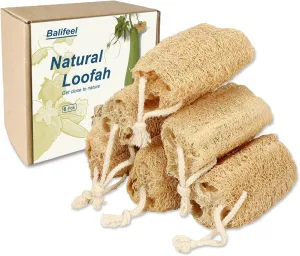 Natural Loofah Sponge Organic Loofa Set 6 Pack,Exfoliating Body Scrubber Shower Luffa Men and Women for Bath Cleaning Skin Back and Face Eco Tool