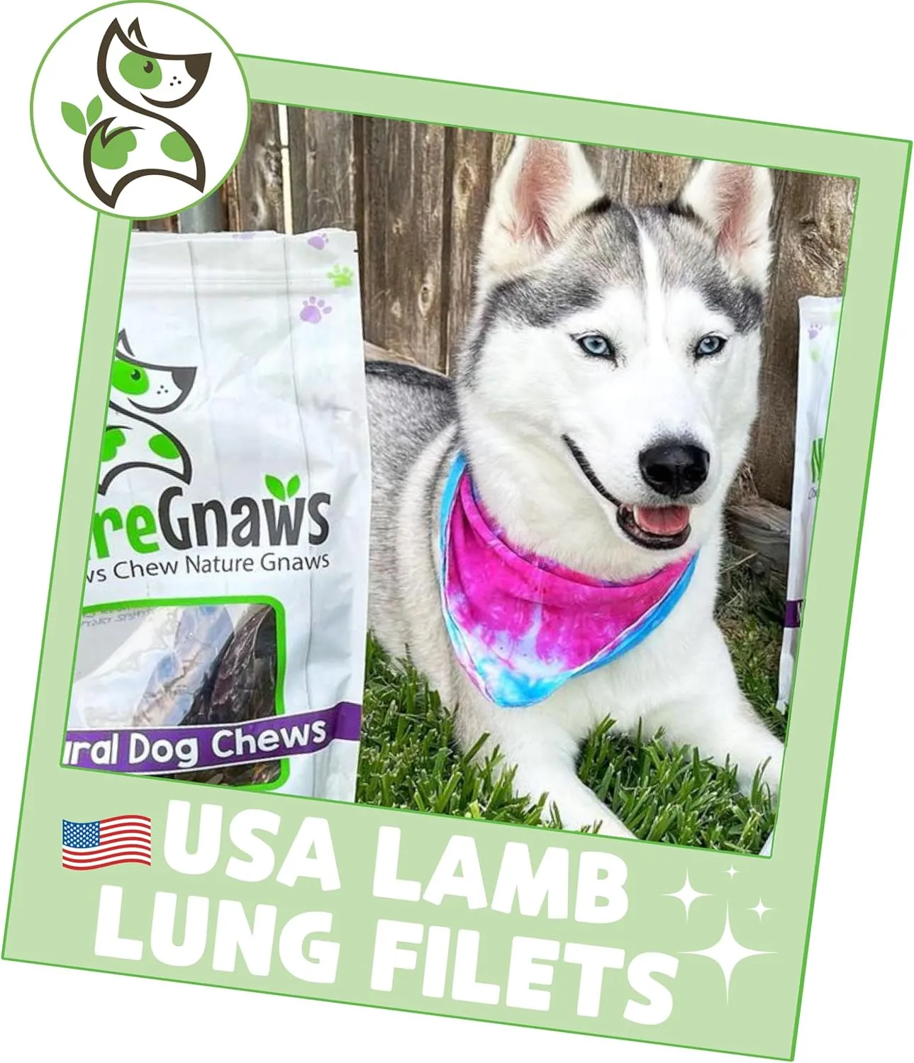 Nature Gnaws USA Lamb Lung Filets for Dogs (8oz) - Single Ingredient Natural Dog Chew Treats – Made in USA - Rawhide Free