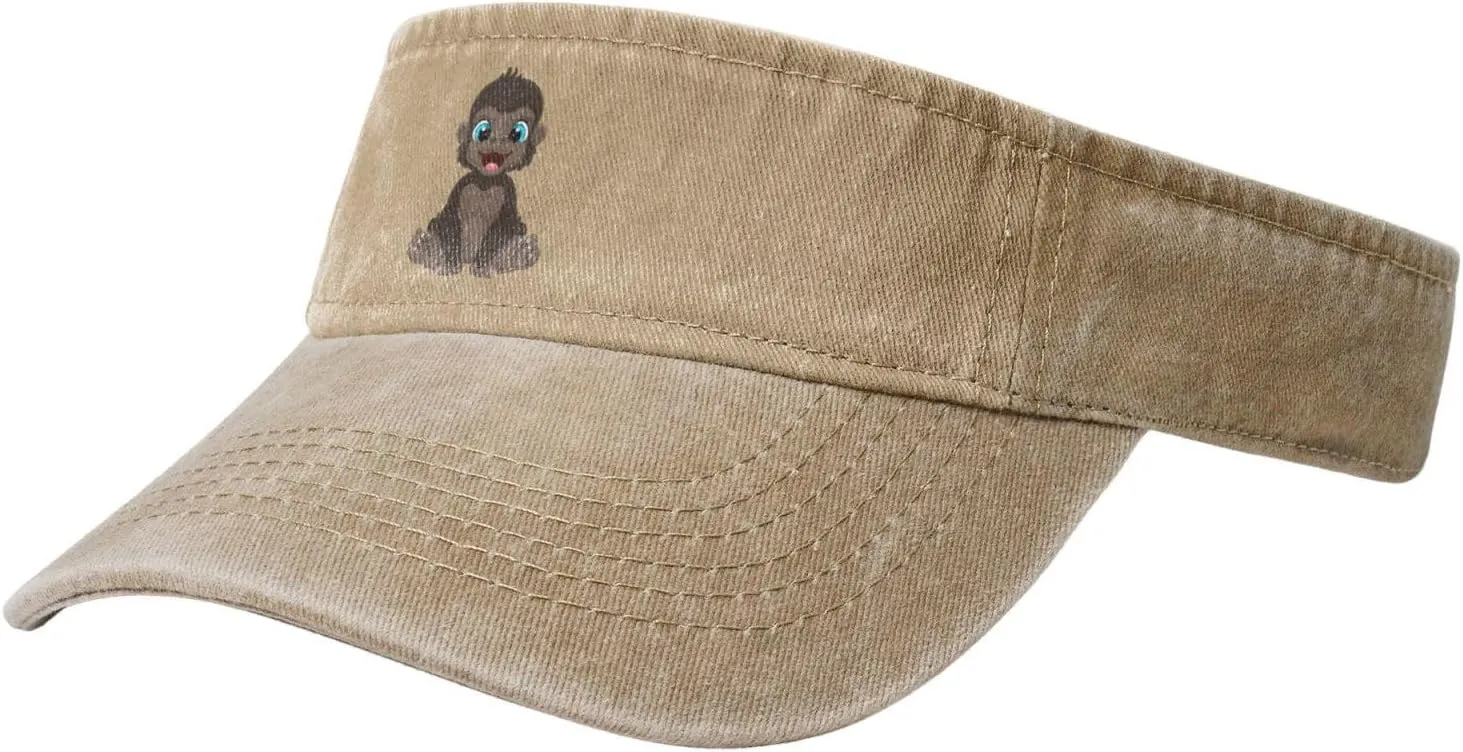Naughty Little Monkey Sun Visor Hats Adjustable Baseball Cap for Women Men Sun Hat Golf Caps