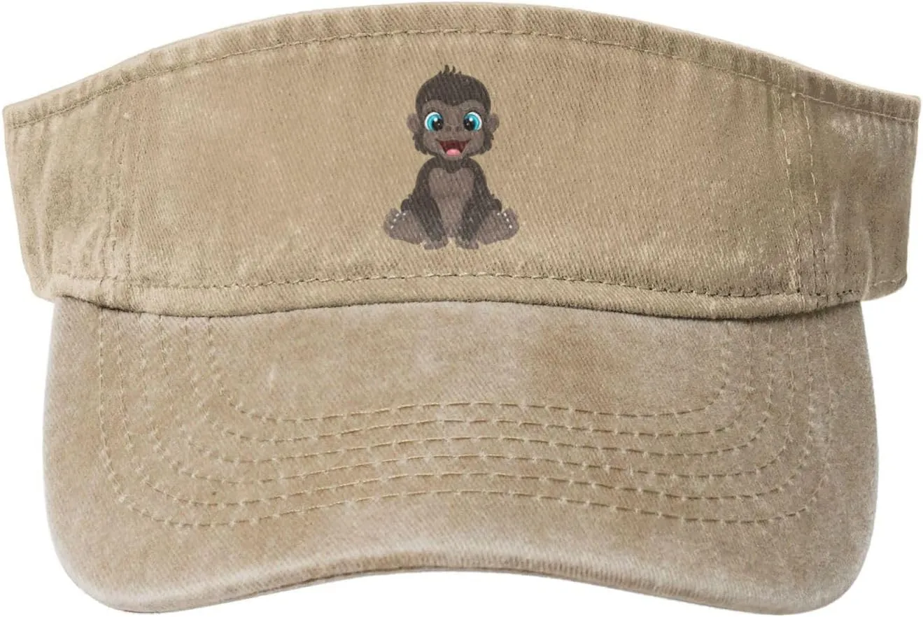 Naughty Little Monkey Sun Visor Hats Adjustable Baseball Cap for Women Men Sun Hat Golf Caps