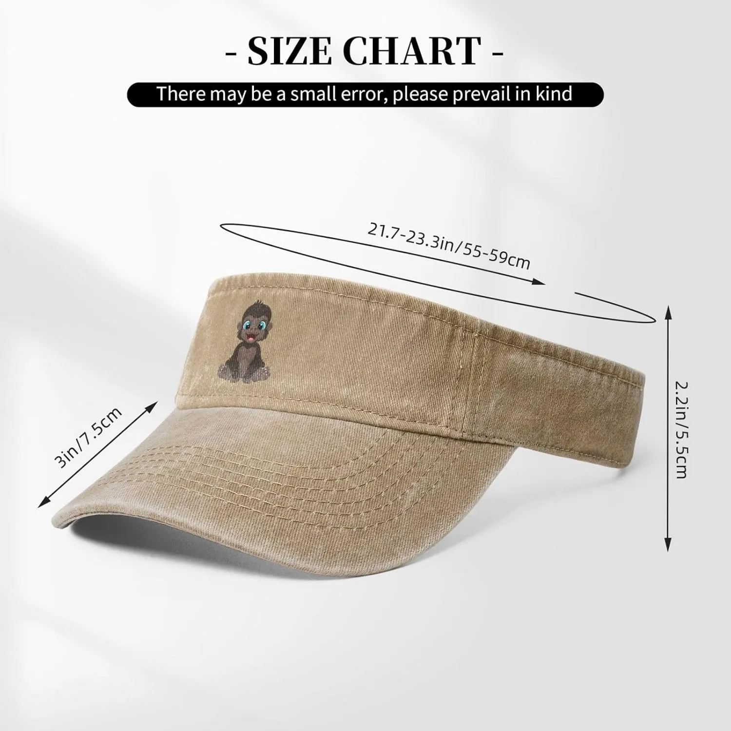 Naughty Little Monkey Sun Visor Hats Adjustable Baseball Cap for Women Men Sun Hat Golf Caps