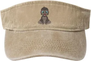 Naughty Little Monkey Sun Visor Hats Adjustable Baseball Cap for Women Men Sun Hat Golf Caps