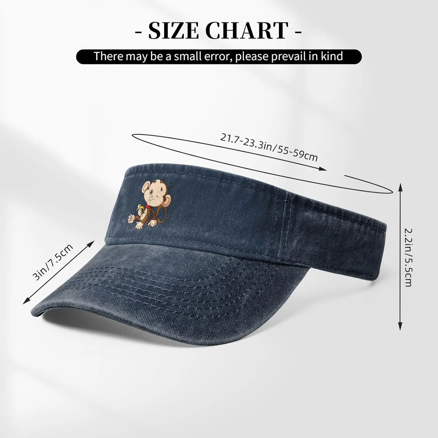 Naughty Monkey Sun Visor Hats Adjustable Baseball Cap for Women Men Sun Hat Golf Caps
