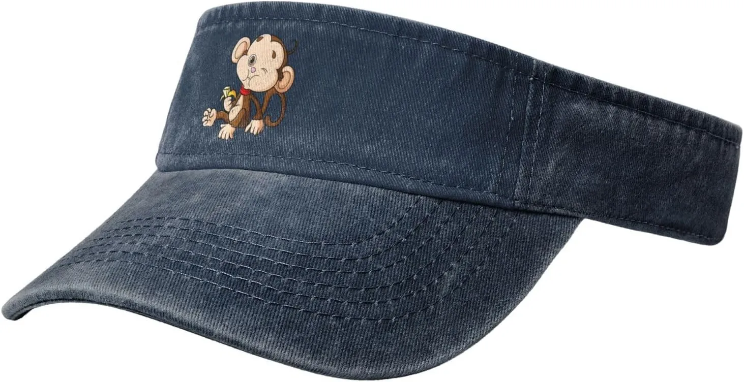 Naughty Monkey Sun Visor Hats Adjustable Baseball Cap for Women Men Sun Hat Golf Caps