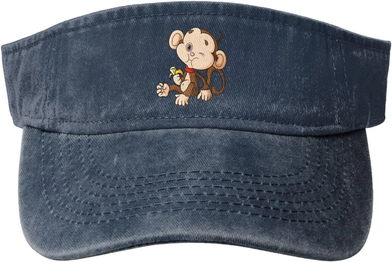 Naughty Monkey Sun Visor Hats Adjustable Baseball Cap for Women Men Sun Hat Golf Caps