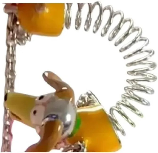 New 2025 Unisex's Fun Creative Slinky Dog Necklace Cartoon Simple And Personalized Cute Pendant Collar Chain Gift Jewelry Fashion Trendy Accessories