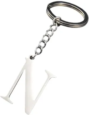 New 2026 Arrive Metal 26 Capital Letter Keychains Simple Stainless A-Z Initial Key Ring For Couple Handbag Accessories Car DIY Jewelry Fashion Trendy Creative Gift