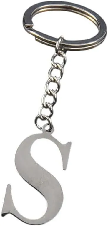 New 2026 Arrive Unisex Metal 26 Capital Letter Keychains Simple Stainless Steel A-Z Initial Key Ring For Couple Handbag Accessories Car Diy Jewelry Fashion Trendy Creative Gift For Women And Men