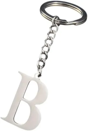 New 2026 Arrive Unisex Metal 26 Capital Letter Keychains Simple Stainless Steel A-Z Initial Key Ring For Couple Handbag Accessories Car Diy Jewelry Findings Fashion Trendy Creative Gift Women And Men