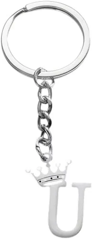 New 2026 Arrive Unisex Simple Stainless Steel Crown 26 Letters Key Chain For Women Personality Metal Initial Alphabet Keyring Car Handbag Pendant Gifts Jewelry Fashion Trendy Accessories Gift And Men