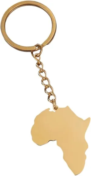 New 2026 Unisex Smooth Simple Map of Africa Pendant Keychain Stainless Steel Bag Charm Love and Deepspace Geography Key Chain Jewelry Luxury with You Accessories Trendy Best for Gift Women Men