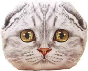 New Hot 3D Cute Animal Stuffed Pillow Pet Soft Plush Toy Doll Gift Back Cushion Fold Cat Head Birthday Gift (NO1, Height: 40 cm)