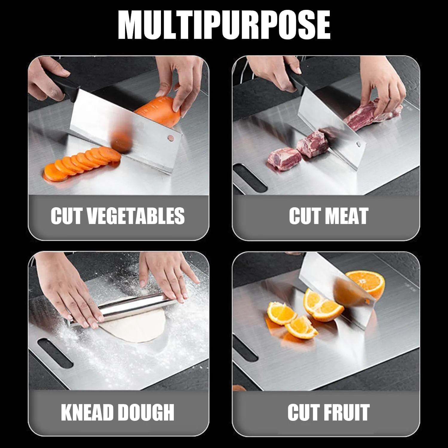 New Titanium Cutting Board - 100% Pure Titanium, Double-sided Food-grade Cutting Board For Cutting Meats, Fruits And Vegetables. (14x10 in)