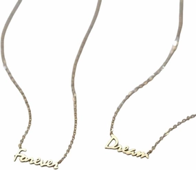 New 2026 Arrive Unisex 925 Sterling Silver 14K Gold Plating Simple Forever Letter Clavicle Chain Necklace Women Classic Fashion Jewelry Accessories With For You Trendy Creative Gift For Women And Men