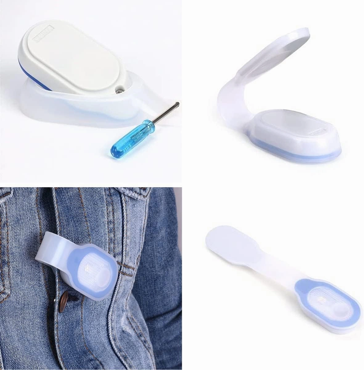 Night Light for Nurse, Hands Free Flashlight，Nurse Light Clip,Magnetic Flashlight for Walking Running Pets Outdoors Emergency (4 Pack)