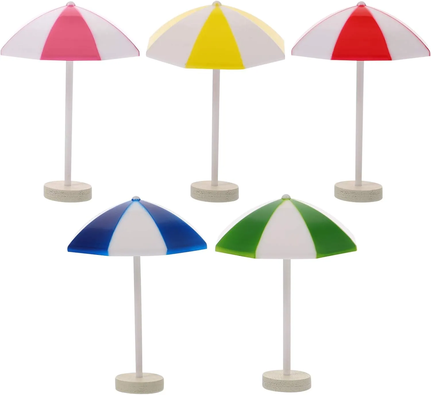 NOLITOY 5pcs Miniature Sun Umbrella Mini Beach Fake Umbrella for Hawaiian Party Micro Landscape Bonsai Dollhouse Decor