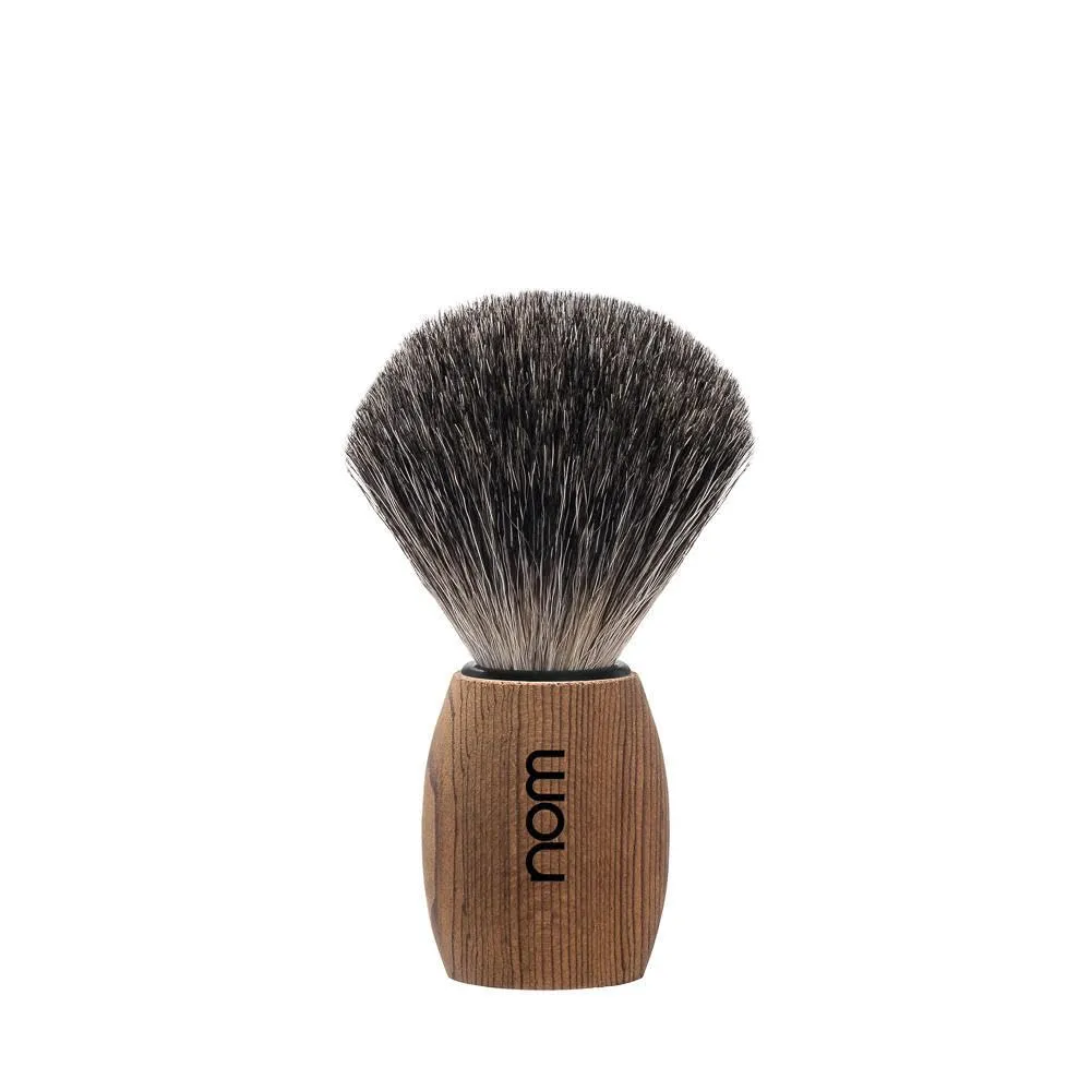 NOM OLE shaving brush | Pure Badger Shave Brush for Shaving soaps and creams | exfoliating shaving brush | Pure Spruce handle